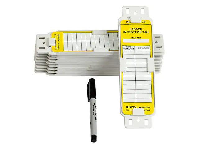 BRADY LAD-EITH/L12 Laddertag(tm) Kit,Wht,CFR 1926.1053