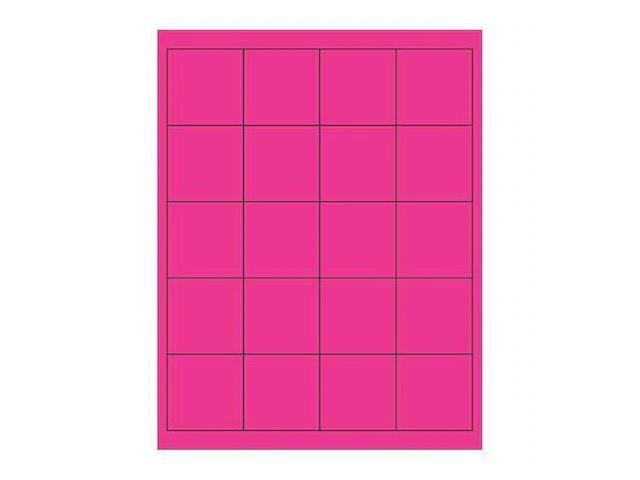TAPE LOGIC LL172PK Rectangle Laser Labels, 2' x 2', Fluorescent Pink, PK2000