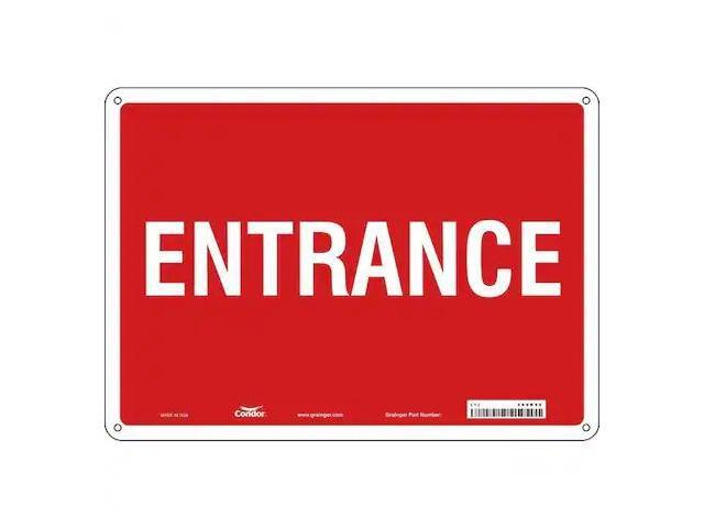 CONDOR 480K50 Safety Sign, 10 in Height, 14 in Width, Aluminum, Horizontal