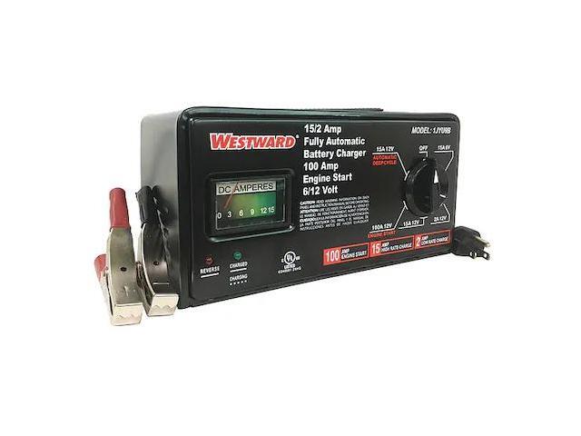 WESTWARD 1JYU9 Battery Charger, Automatic Boosting, Charging, Maintaining For