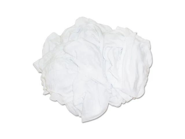 HOSPECO 455-25BP New Bleached White T-Shirt Rags, Multi-Fabric, 25 lb Polybag