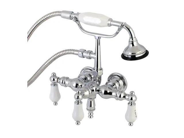 KINGSTON BRASS AE22T1 Wall-Mount Clawfoot Tub Faucet, Polished Chrome, Tub Wall