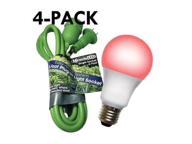 MIRACLE LED 602252 Single Socket Grow Light Cord System & LED Red Grow Light 8