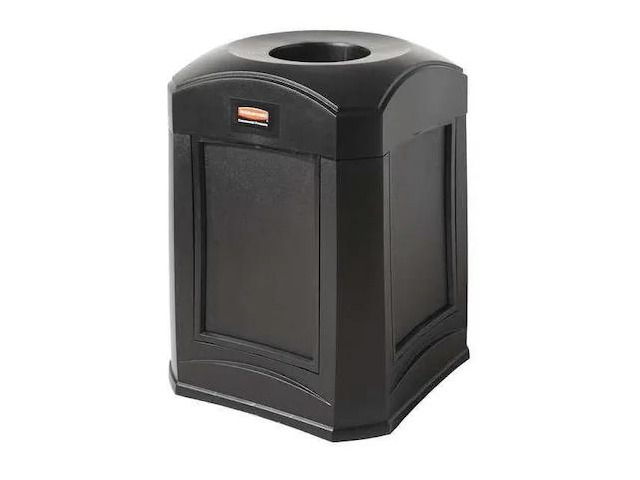 RUBBERMAID COMMERCIAL FG9W0200BLA Landmark Series(R) 35 gal Square Outdoor Can,