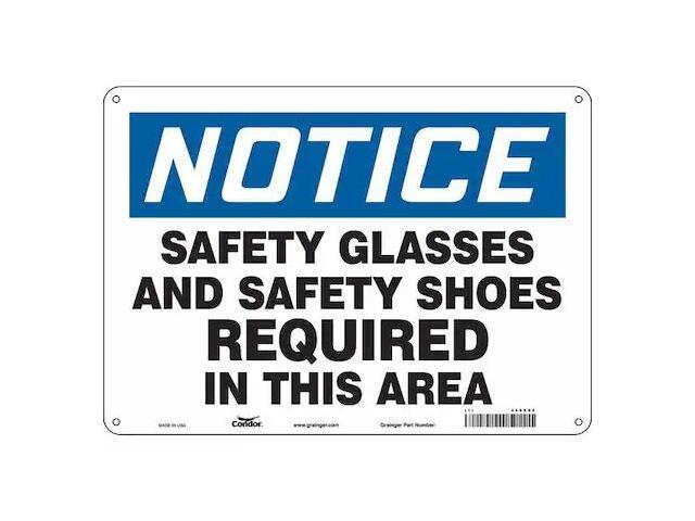 CONDOR 468R82 Safety Sign, 10 in Height, 14 in Width, Polyethylene, Horizontal