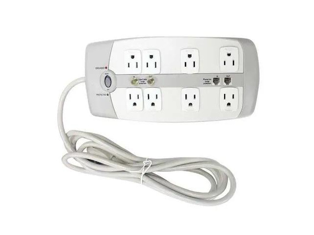 POWER FIRST 52NY63 Surge Protector Outlet Strip,White