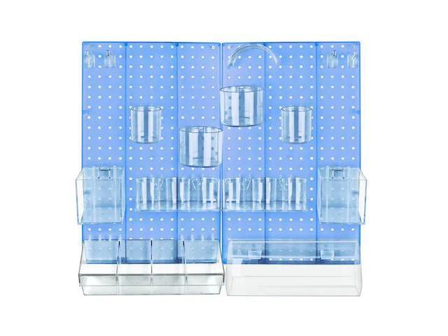AZAR DISPLAYS 900944-BLU 24-Piece Blue Pegboard Organizer Kit with 2 Panels and