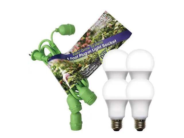 MIRACLE LED 602258 LED Grow Light Cord System 4 Socket & LED Full Spectrum Grow
