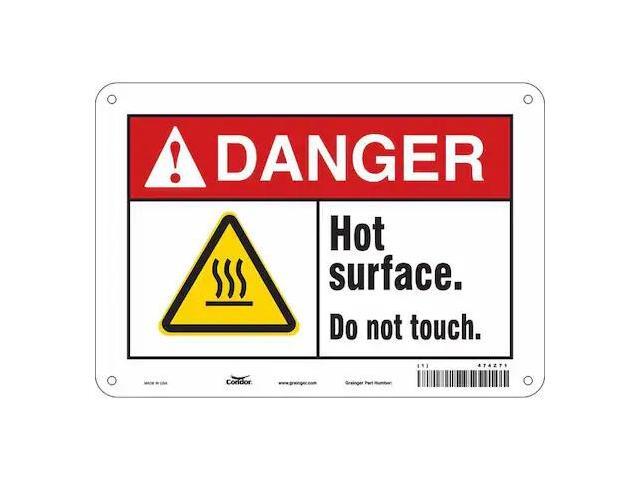 CONDOR 474Z71 Danger Sign,10' W x 7' H,0.032' Thick, 474Z71