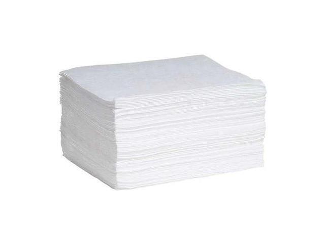 SPILLTECH WP100M Sorbent Pad, 26 gal, 15 in x 19 in, Oil, White, 100 PK