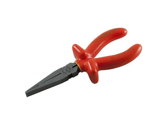 GRAY TOOLS B224A-I Flat Nose Pliers, 6-1/2' Long, 2' Jaw, 1000V Insulated