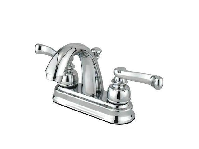 Kingston Brass KB5611FL Two Handle 4' Centerset Lavatory Faucet with Retail Pop-