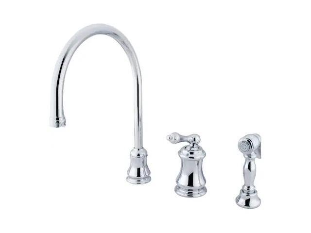 Single Handle Widespread Kitchen Faucet with Brass Sprayer
