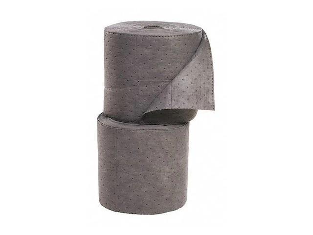 SPILLTECH GRSL150M Sorbent Roll, 44 gal, 15 in x 150 ft, Universal, Gray,
