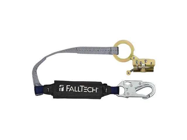 FALLTECH 8388 Shock-Absorbing Lanyard, 310 lb, Black, Blue,,Fall Arrester,