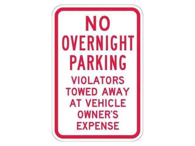 LYLE T1-1055-EG_12x18 No Overnight Parking Sign,18' x 12, T1-1055-EG_12x18