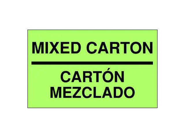 TAPECASE 16U898 3' x 5' Adhesive Back Bilingual Shipping Labels, Mixed