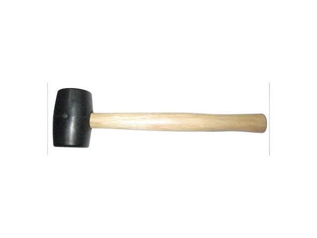 WESTWARD 6DWK9 2 lb Rubber Mallet, 3 1/2 in Face Dia., 13 3/8 in L Wood Handle