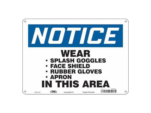 CONDOR 468R95 Safety Sign, 10 in Height, 14 in Width, Polyethylene, Horizontal