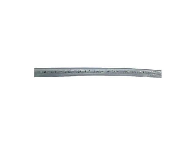 ZORO SELECT 4EGU7 Tubing,1/4 I. D.,100 ft.,Clear,Flexible