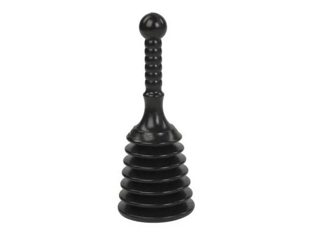 ZORO SELECT 12G690 Bellows Toilet Plunger, Polyethylene, Cup Size 5 in.