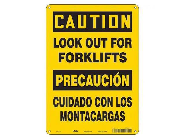 CONDOR 476P19 Safety Sign, 14 in Height, 10 in Width, Polyethylene, Vertical