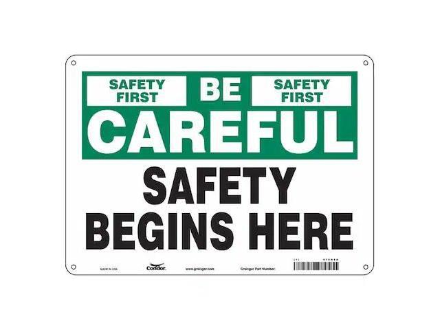 CONDOR 475H56 Safety Sign, 10 in Height, 14 in Width, Polyethylene, Horizontal