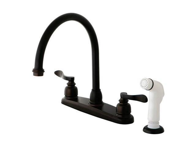 Kingston Brass KB8795NFL NUWAVE FRENCH 8in Centerset Kitchen Faucet with Twin Le