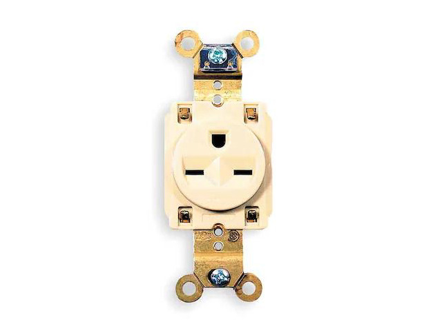 HUBBELL WIRING DEVICE-KELLEMS HBL5661I Straight Blade Receptacle, 6-15R, 15 A,