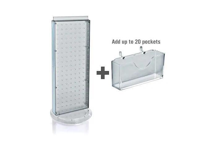 AZAR DISPLAYS 700505-CLR 20 Pocket Revolving Pegboard Gift Card Kit for