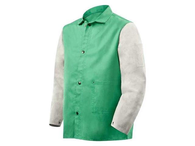 STEINER 1230-S Welding Jacket, S, 9 oz Cotton with Cowhide Sleeves, Snaps