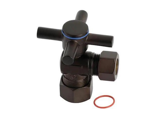 Kingston Brass CC54405DX Concord 5/8' x 1/2' O. D. Comp, Quarter Turn Angle Stop Valve, Oil Rubbed Bronze