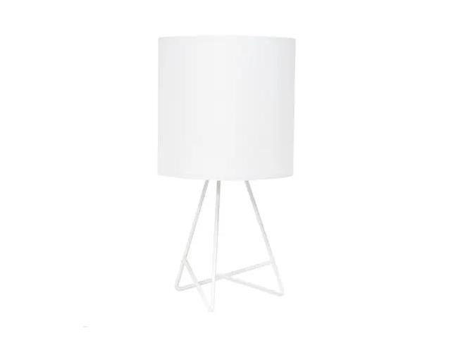 Simple Designs Down to the Wire Table Lamp with Fabric Shade, White with White Shade