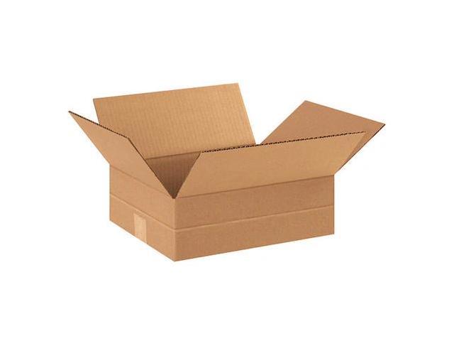 PARTNERS BRAND MD12104 12 in x 10 in x 4 in Multi-Depth Box, Kraft, Corrugate,