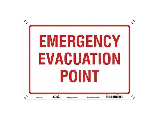 CONDOR 465P87 Safety Sign, 10 in Height, 14 in Width, Polyethylene, Horizontal