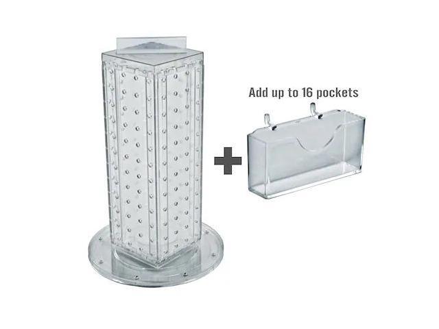 AZAR DISPLAYS 700229-CLR Four-Sided16Pocket Revolving Pegboard Gift Card Kit