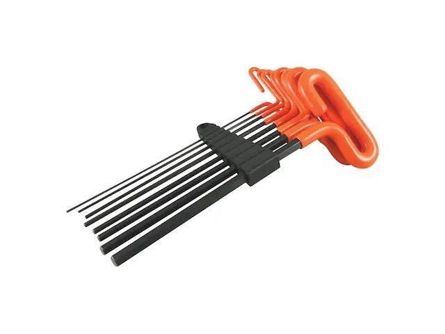 dynamic tools 8 piece 9' long t-handle sae hex key set, 5/64' - 3/8'