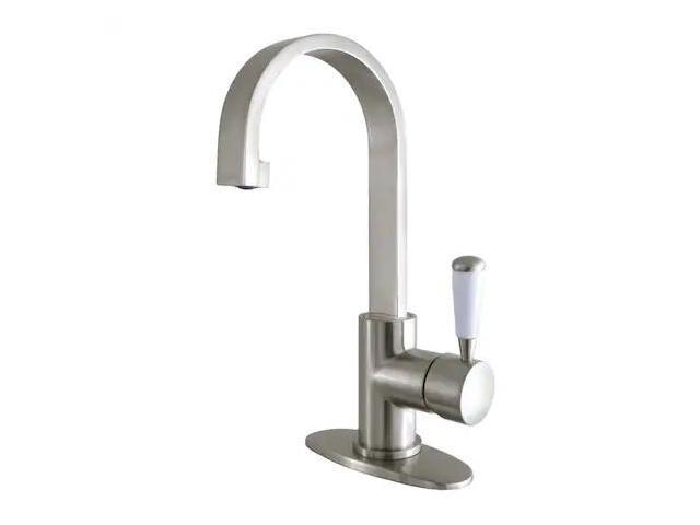 Fauceture LS8218DPL Paris Single-Handle Bathroom Faucet with Deck Plate & Drain, Brushed Nickel