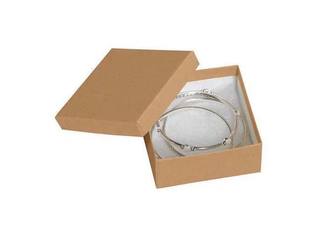 PARTNERS BRAND JB3312K Jewelry Boxes, 3 1/2 x 3 1/2 x 1 1/2, Kraft, 100/Case