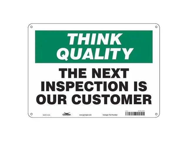 CONDOR 475J64 Safety Sign, 10 in Height, 14 in Width, Polyethylene, Horizontal