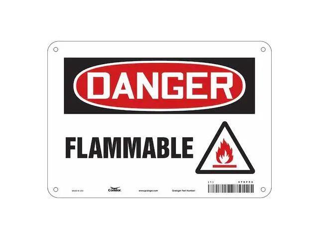 CONDOR 478F52 Danger Sign,10' Wx7' H,0.032' Thickness, 478F52