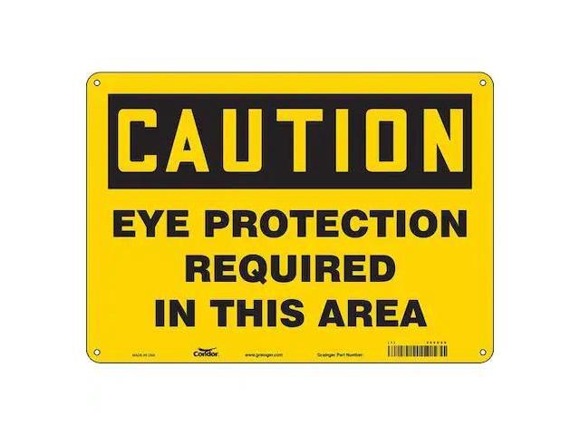 CONDOR 466U20 Safety Sign, 10 in Height, 14 in Width, Polyethylene, Horizontal