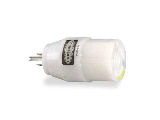 HUBBELL WIRING DEVICE-KELLEMS HBL21CM28 Power Strip, Surge, L5-20R, 5-15P, White