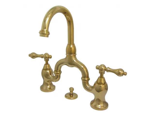 kingston brass ks7992al english country lavatory faucet with brass popup, polished brass