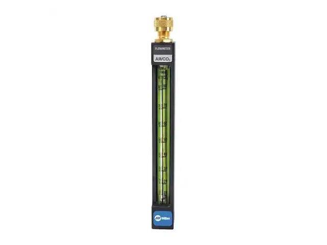 MILLER ELECTRIC 16530 Flowmeter, Argon, Carbon Dioxide, Single Stage, 1/4 in
