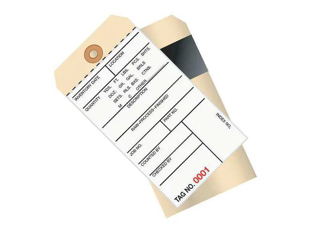 PARTNERS BRAND G17091 Inventory Tag,Carbon,6 1/4x3 1/8',PK500, 10 Point