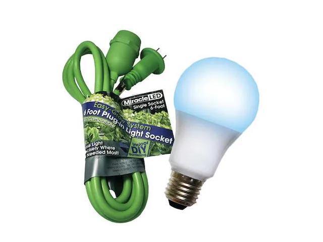 MIRACLE LED 602246 Single Socket Grow Light Cord System & LED Blue Spectrum
