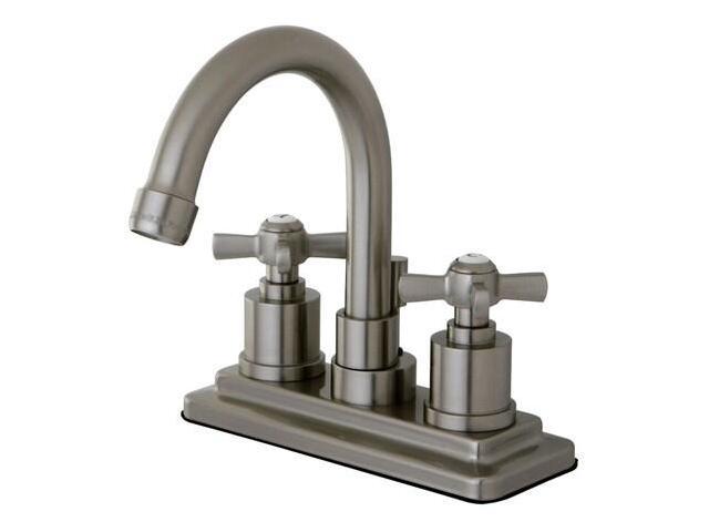 Kingston Brass KS8668ZX Kingston Brass Millennium 4 in. Centerset Lavatory Faucet, Satin Nickel