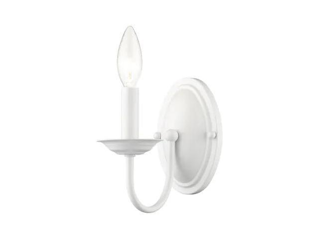 Photos - Light Bulb LIVEX LIGHTING 4151-03 Home Basics 1 Light White Wall Sconce