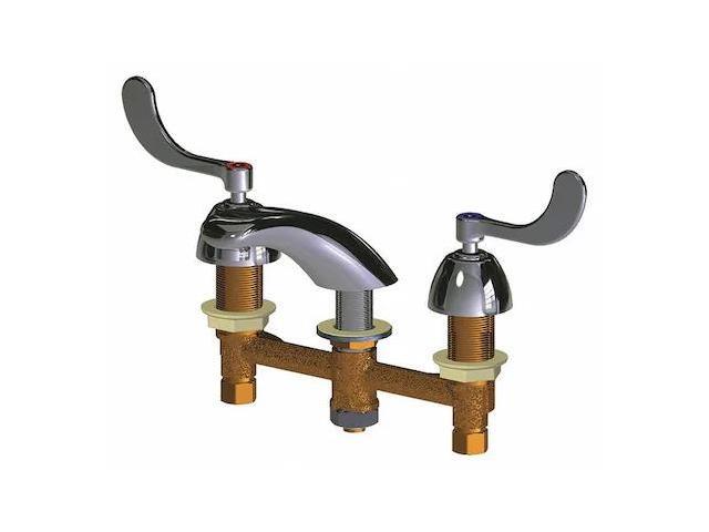 CHICAGO FAUCET 404-V317E66ABCP Manual Low Arc Bathroom Faucet, 8' Mount,